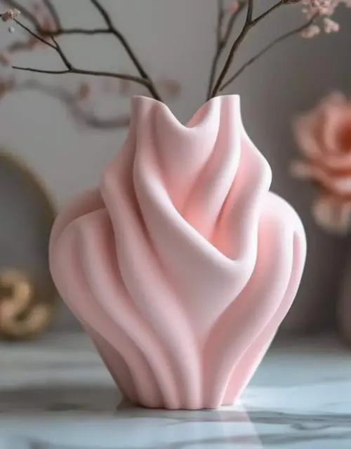 Ripple BubbleGum Vase – Modern Home Decor
