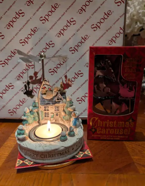 Christmas carousel decorative tea light
