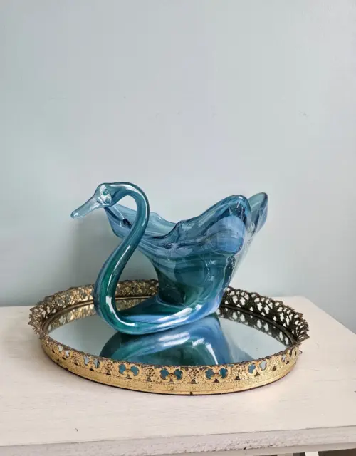 Vintage Murano Glass Swan Bowl